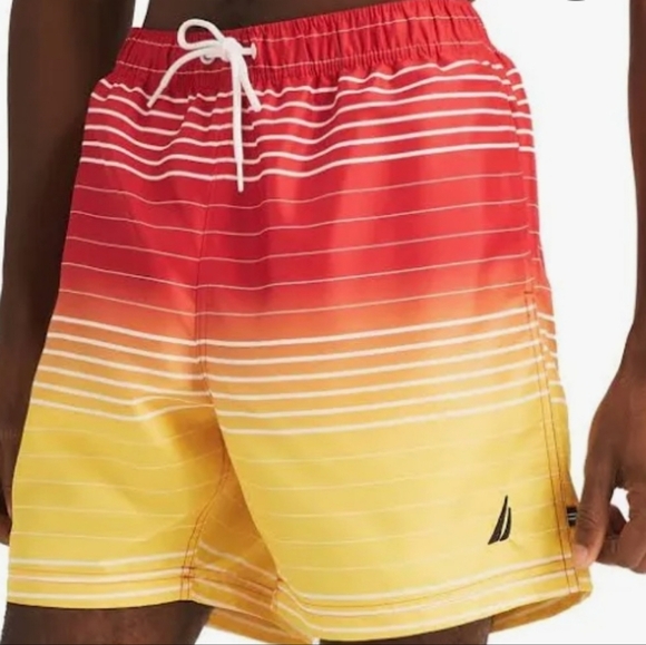Nautica Men's Ombre Stripe Full Elastic Swim Trunks, Size M, Retail $69.50US - Picture 2 of 13